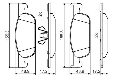 Колодки тормозные дисковые передние BOSCH 0986495424