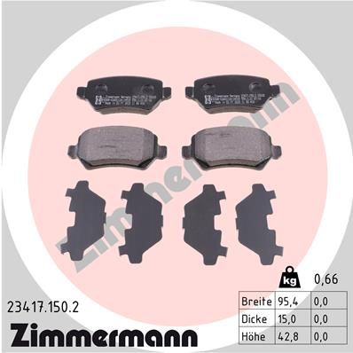 Колодки тормозные дисковые ZIMMERMANN 234171502