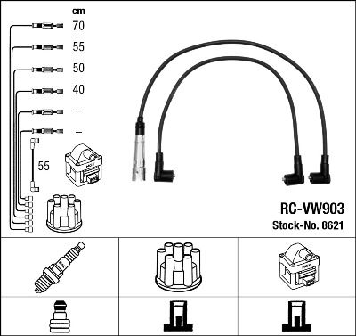 Комплект проводов высоковольтных NGK 8621