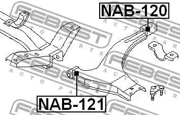 Сайлентблок рычага переднего FEBEST NAB121