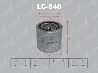Фильтр масляный LYNXauto LC840