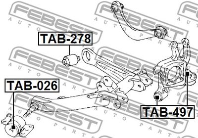 Сайлентблок цапфы задней FEBEST TAB497