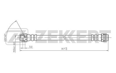 Шланг тормозной задний Zekkert BS9022