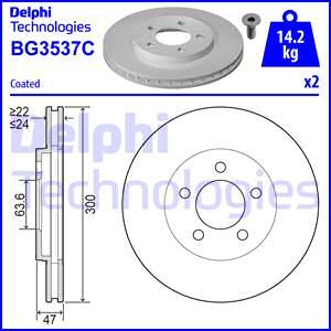 Диски тормозные DELPHI BG3537C