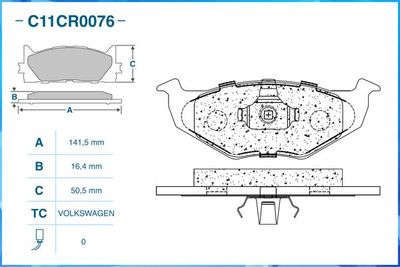 Колодки тормозные передние CWORKS C11CR0076