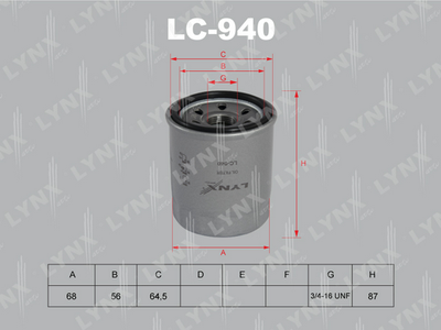 Фильтр масляный LYNXauto LC940