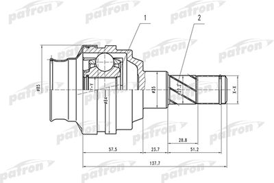 ШРУС внутренний PATRON PCV1547