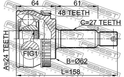 ШРУС наружный FEBEST 2210NSP20A48