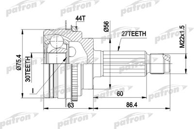 ШРУС наружный комплект PATRON PCV1084
