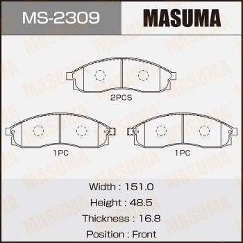 Колодки тормозные дисковые Masuma MS2309