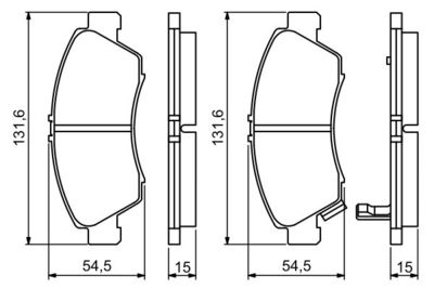 Комплект колодок для дискового тормоза BOSCH 0986494299