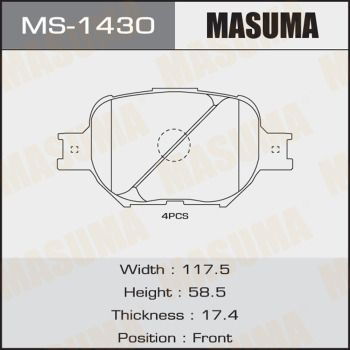 Колодки тормозные передние Masuma MS1430