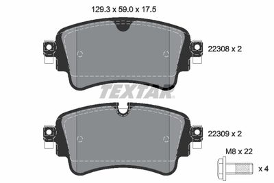Колодки тормозные задние TEXTAR 2230801