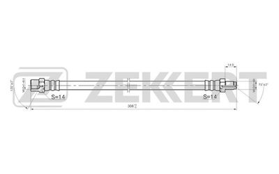 Шланг тормозной передний Zekkert BS9005
