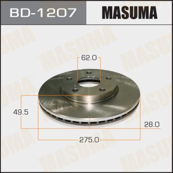 Диск тормозной Masuma BD1207
