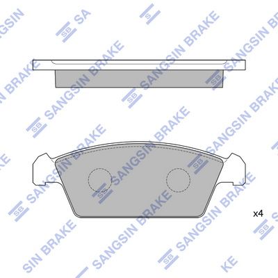 Колодки тормозные дисковые SANGSIN SP1050