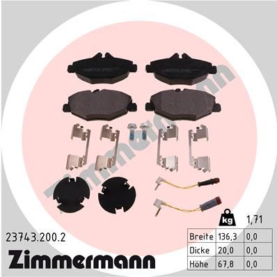 Колодки тормозные дисковые ZIMMERMANN 237432002