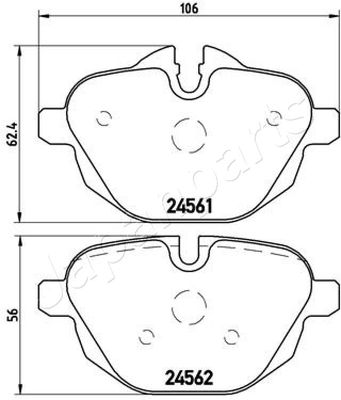 Колодки тормозные задние JAPANPARTS PP0112AF