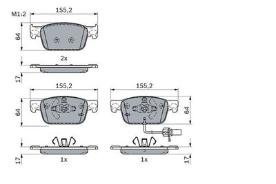 Колодки тормозные дисковые BOSCH 0986424433