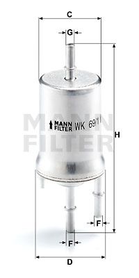 Фильтр топливный MANN-FILTER WK691