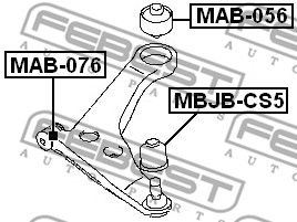 Сайлентблок рычага переднего FEBEST MAB056