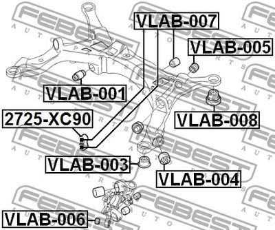 Сайлентблок задней балки FEBEST VLAB007