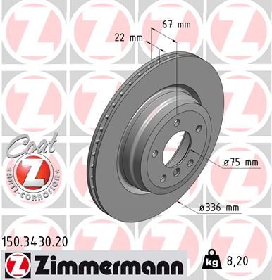 Диск тормозной ZIMMERMANN 150343020