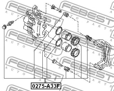 Ремкомплект суппорта тормозного переднего FEBEST 0275A33F