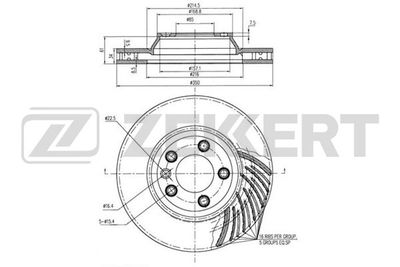 Диск тормозной передний правый Zekkert BS5784