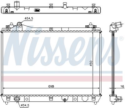 Радиатор системы охлаждения NISSENS 64200
