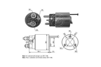 Реле втягивающее стартера ERA ZM496
