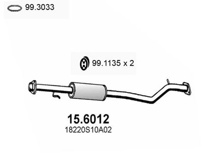 Глушитель средняя часть ASSO 156012