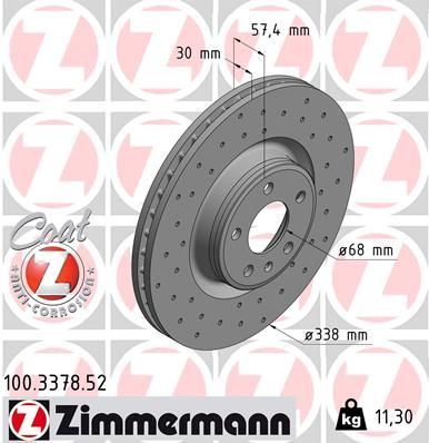 Диск тормозной ZIMMERMANN 100337852