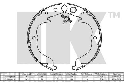 Колодки тормозные барабанные NK 2719757