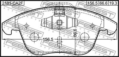 Колодки тормозные передние FEBEST 2101CA2F