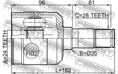 ШРУС внутренний левый FEBEST 0511M323FLH