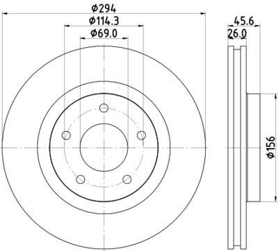 Диск тормозной передний Nisshinbo ND3038K