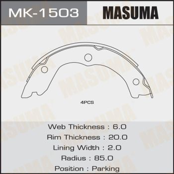 Колодки стояночного тормоза Masuma MK1503