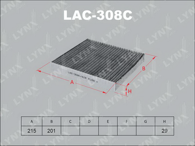 Фильтр салона угольный LYNXauto LAC308C