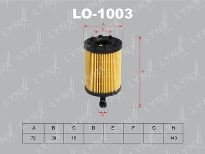 Фильтр масляный LYNXauto LO1003