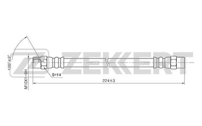 Шланг тормозной задний Zekkert BS9003