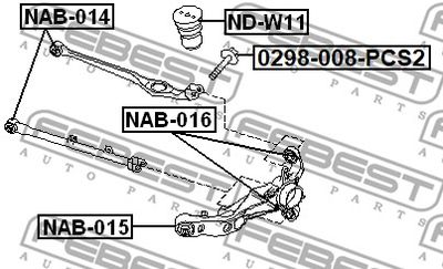 Болт FEBEST 0298008PCS2