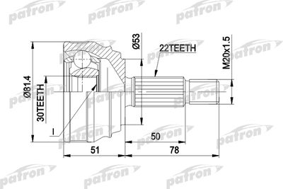 ШРУС наружный комплект PATRON PCV1021