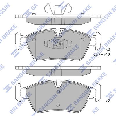 Колодки тормозные дисковые SANGSIN SP2160