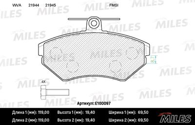 Колодки тормозные дисковые передние BLITZ BB0191