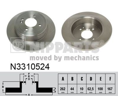 Диск тормозной задний NIPPARTS N3310524