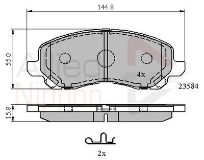 Колодки тормозные передние ALLIED NIPPON ADB31256