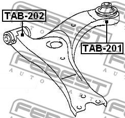 Сайлентблок рычага переднего задний FEBEST TAB201