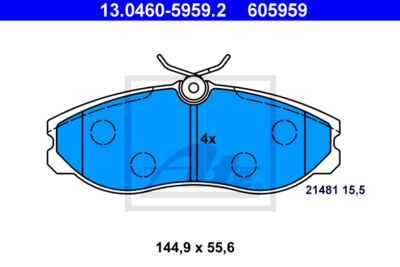 Колодки тормозные дисковые передние ATE 13046059592