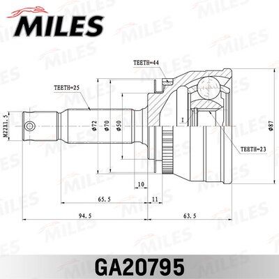 ШРУС наружный Miles GA20795